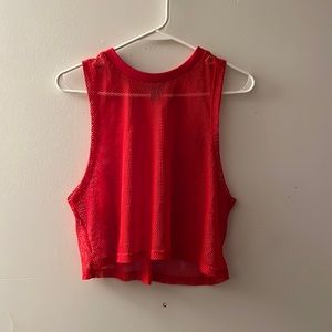 Red mesh tank top, Size Large, Worn once, Forever 21